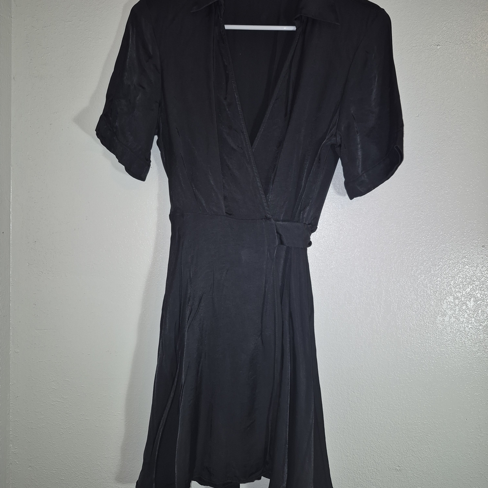 Zara Black Mini Wrap Dress